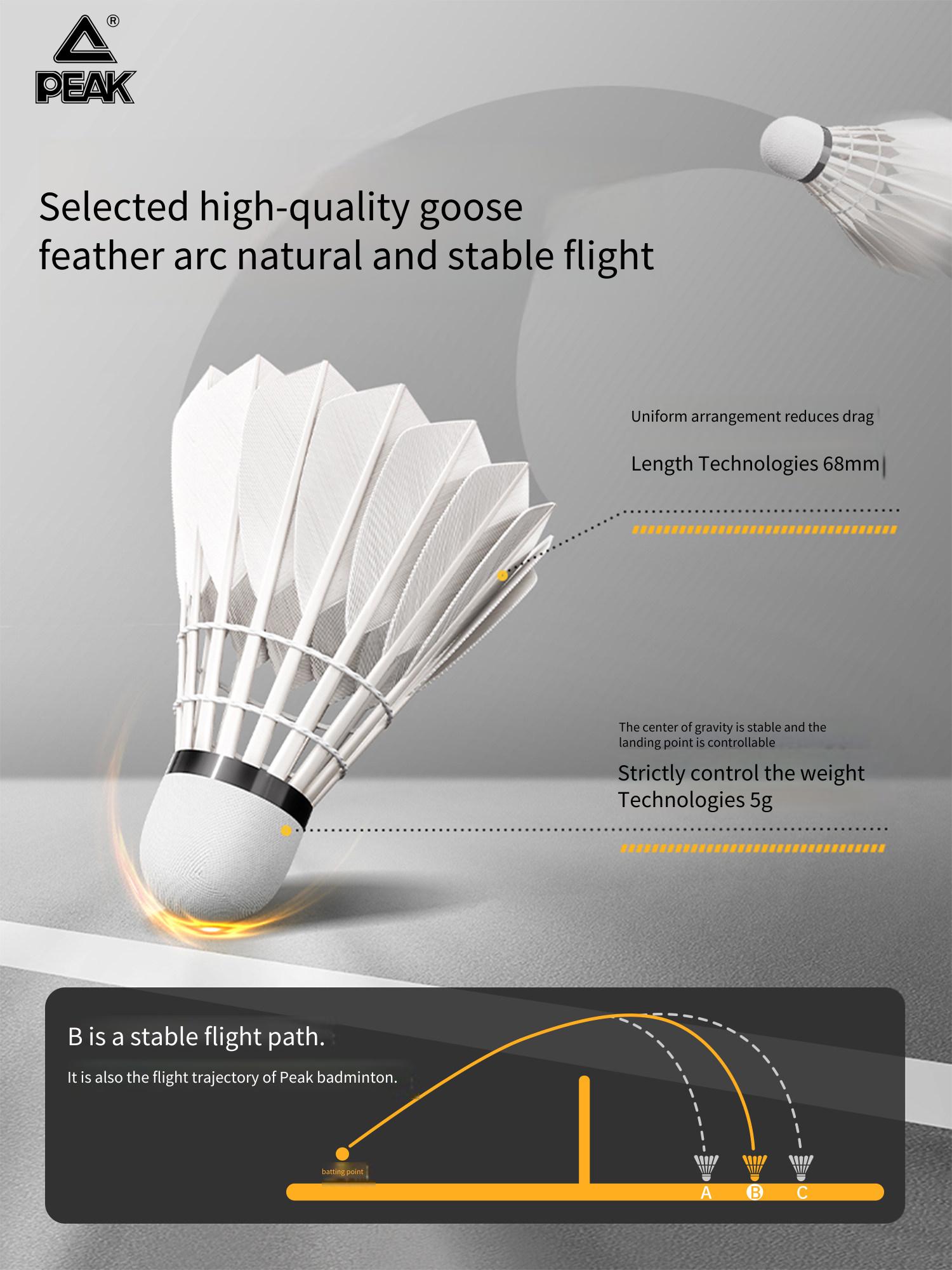 PEAK Goose Feather Badminton O - огляд і ціна Feather Shuttlecock
